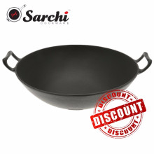 Black Cast Iron Wok with Fda Certification